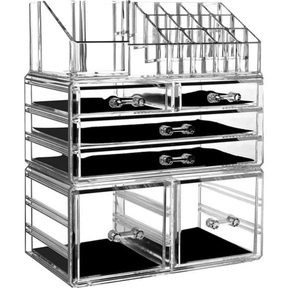 Makeup Organizer Clear Stackable Storage Box With 6 Drawers For Vanity